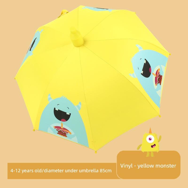 Creative Vinyl Sunshade Umbrella, Rain or Shine Long-Handle Children's Umbrella, Cartoon Kindergarten Children's Umbrella, Automatic Kids' Sun