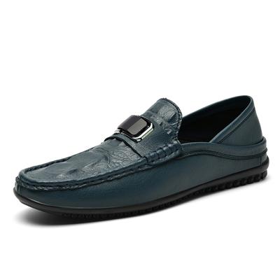 Zapatos de Negocios Estilo Británico con Patrón de Cocodrilo Zapatos de Vestir para Banquete para Hombre Mocasines Planos Versátiles con Suela Blanda para Masaje