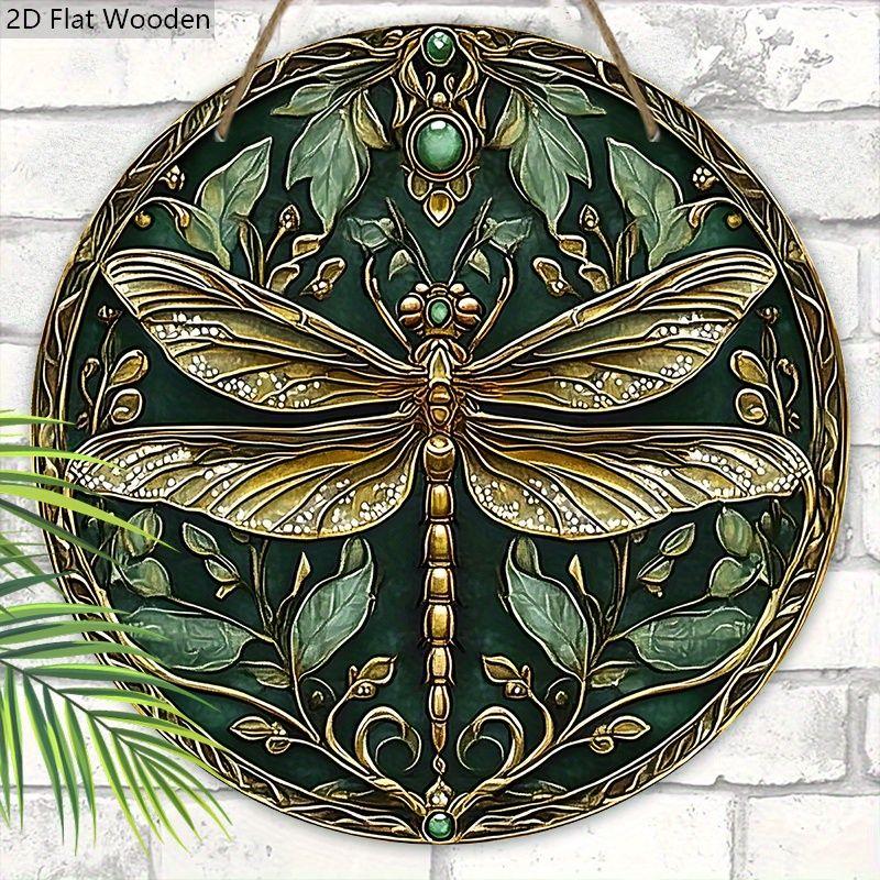 Garden decoration, wooden hanging decorative signs, dragonfly patterns, 2D graphic products, housewarming gifts for friends