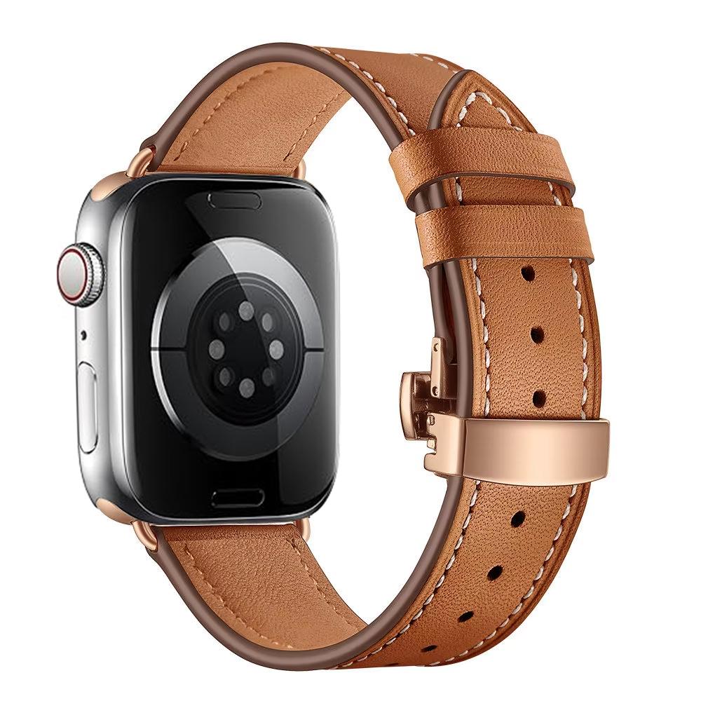 Genuine Leather Strap For Apple Watch Bands 46mm 45mm Ultra2 49mm 44mm 40 41 42mm Bracelet Correa iWatch Series 10 8 7 9 SE 6 5