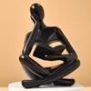 Resin Thinker Statue Bookshelf Decor, Abstract Reading Figure Sculpture, Modern Office Desk Ornament, Inspirational Gift for Teachers & Book Lovers