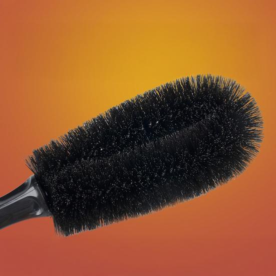 Car Tire Cleaning Brush Angled Spoke Brush Round Wheel Brush for Rim Wheel Cleaning Soft Bristles Non-Scratch Ergonomic Handle Automotive Cleaning