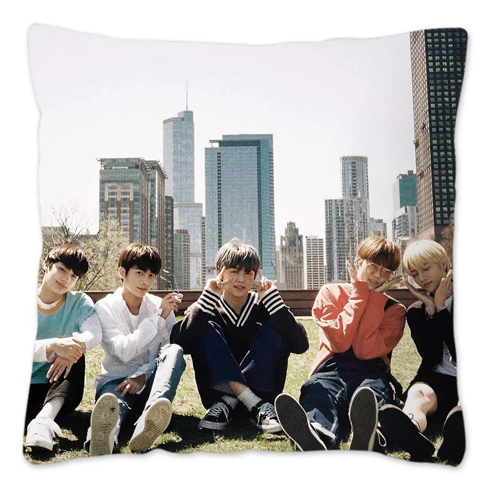 Koreanischer Kpop TXT Kissenbezug, wiederverwendbarer Kissenbezug für Sofa, Wohnzimmer, Harajuku Housses De Coussin