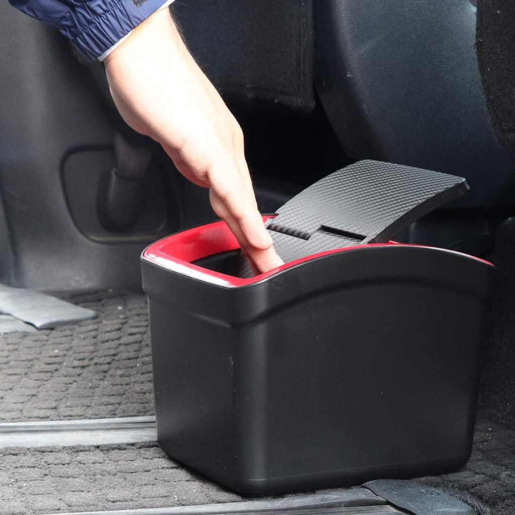 CARMATE Car Trash Can with Red DZ309 Weight, Carbon-look,