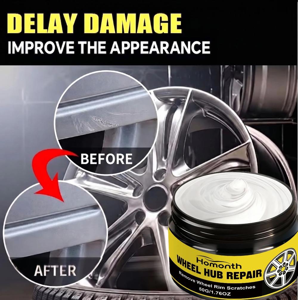 Car Wheel Rim Scratch Refurbishment Paste, Tire Rim Scratch Paint Repair Paste - Black and White Silver Aluminum Alloy Rim Elect