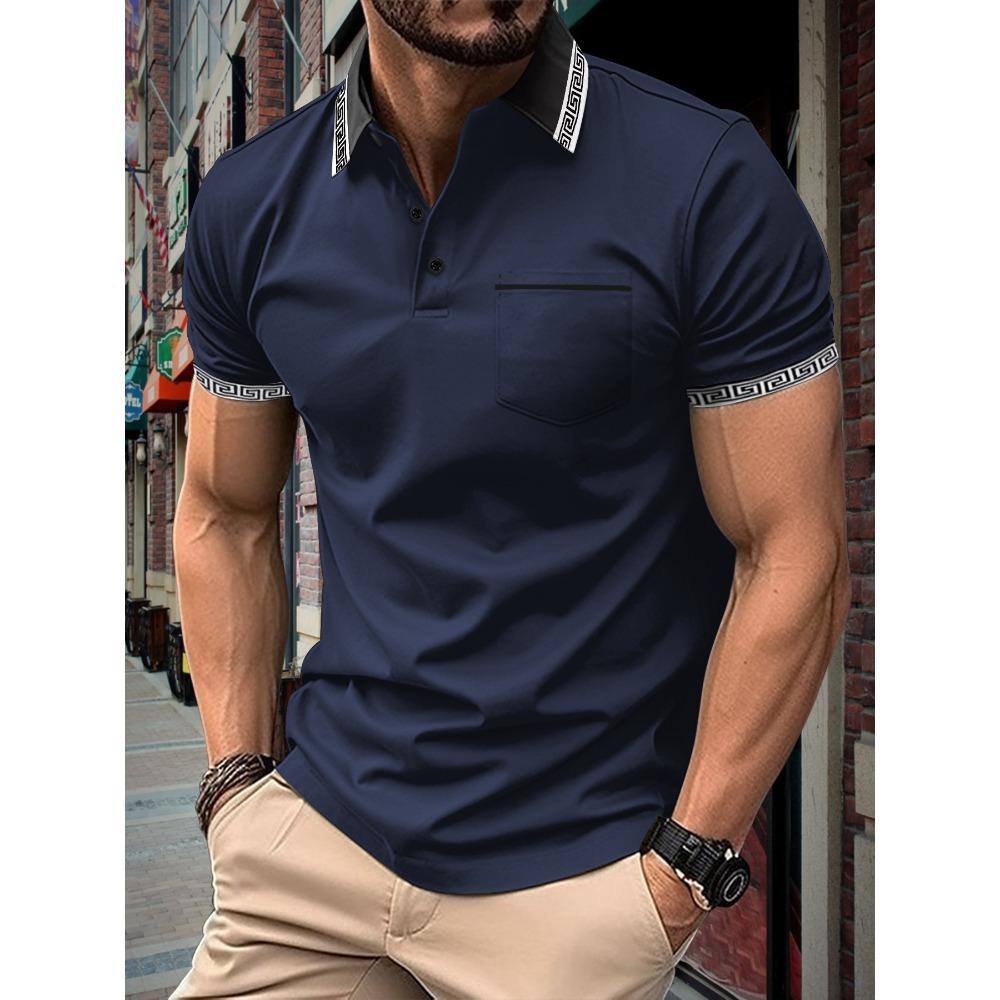 Men's Solid Color Lapel Daily Casual Polo Shirt