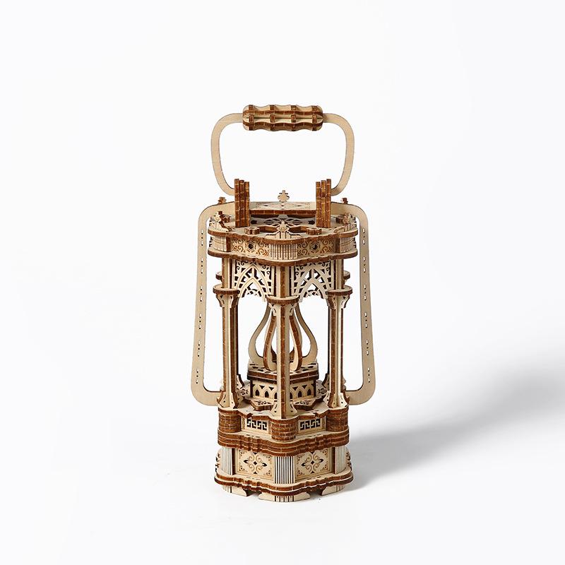 Handcrafted Wooden Lantern Puzzle Toy - 3D Educational Ornament for Kids