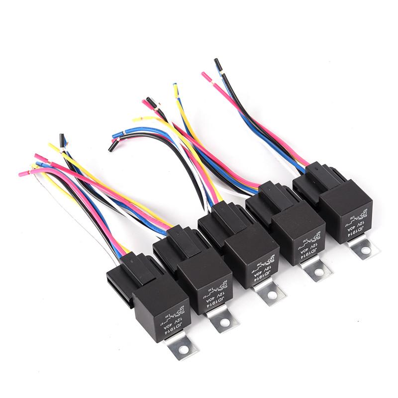 Waterproof Automotive Relay 12V 5Pin 40A Car Relay 12V 5Pin With Relay Socket