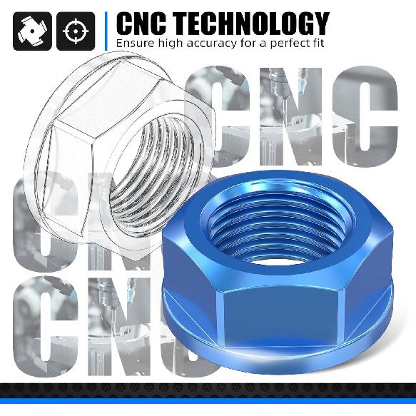 NICECNC M16XP1.5 Front Axle Shaft Lock Nut Dirt Bike Compatible with Yamaha YZ125 YZ250 05-21 YZ250F YZ450F 05-13 YZ125X 17-21 YZ250X 16-21 WR250F