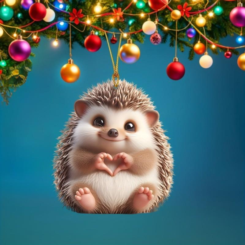 Acrylic Flat Surface Pendant Cute Hedgehog Finger To Love Heart Design Decor For