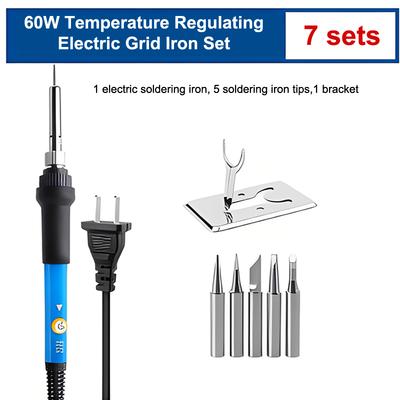Soldering Iron Kit 60W Soldering Iron Circuit Board Repair Soldering Kit Adjustable Temperature Solder Welding Tools