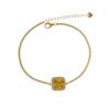Small Candy Cube Bracelet for Women with Small Yellow Crystal Bread Clavicle Chain Light Luxury Niche Design