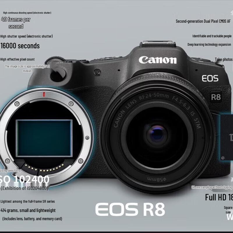 Canon EOS R8 Full-Frame Mirrorless Camera (CN version)