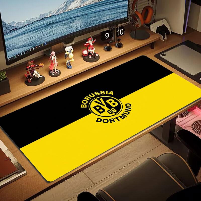 Borussia Großes Mauspad Große Gaming-Tischunterlage Rutschfest Laptop Tablet Großes Mauspad XXL Matte Mini-PC Spielmatte Mit Verriegeltem Rand
