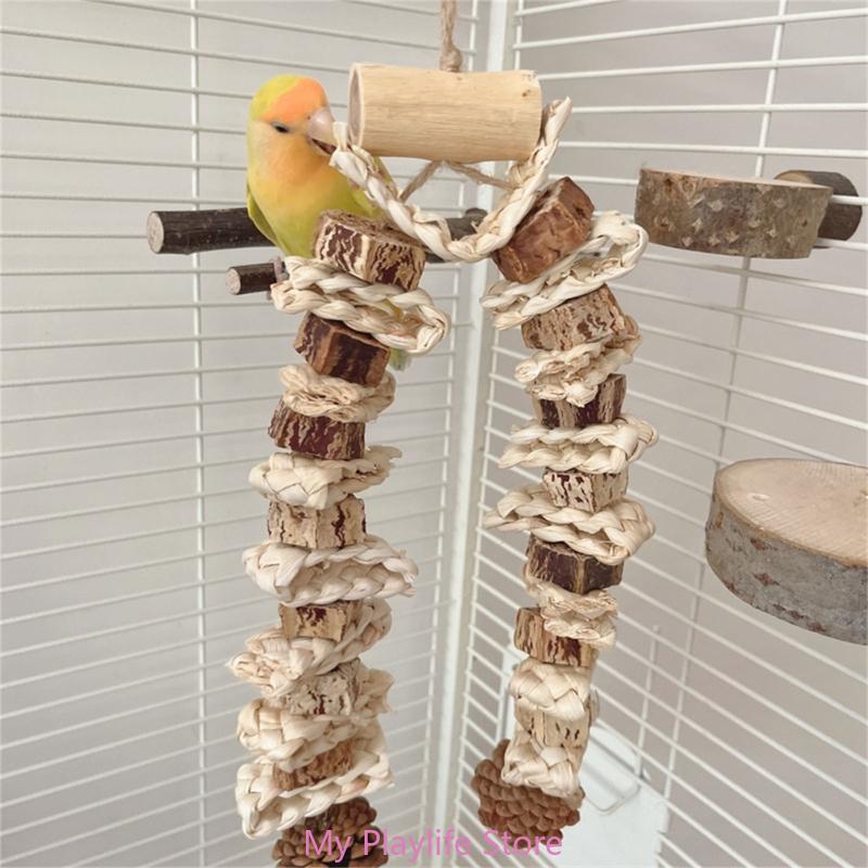 Bloc din lemn pentru păsări, jucărie, colivie, agățat, conuri de pin, bloc de jucărie, accesorii pentru colivie, peruși, jucărie de mestecat, ara, ciugulit