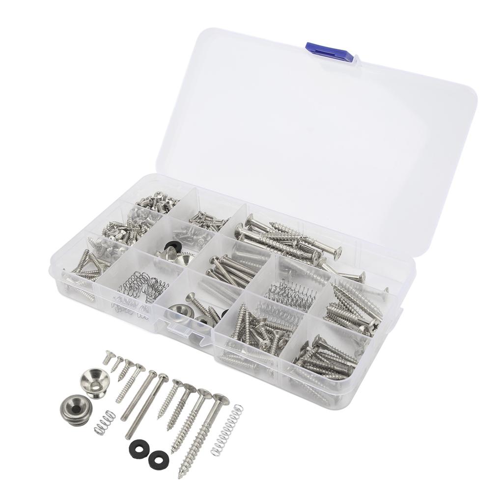 Electric Guitar Screw Kit Metal Screws Spring Strap Snap Assortment Set Repair Fasteners