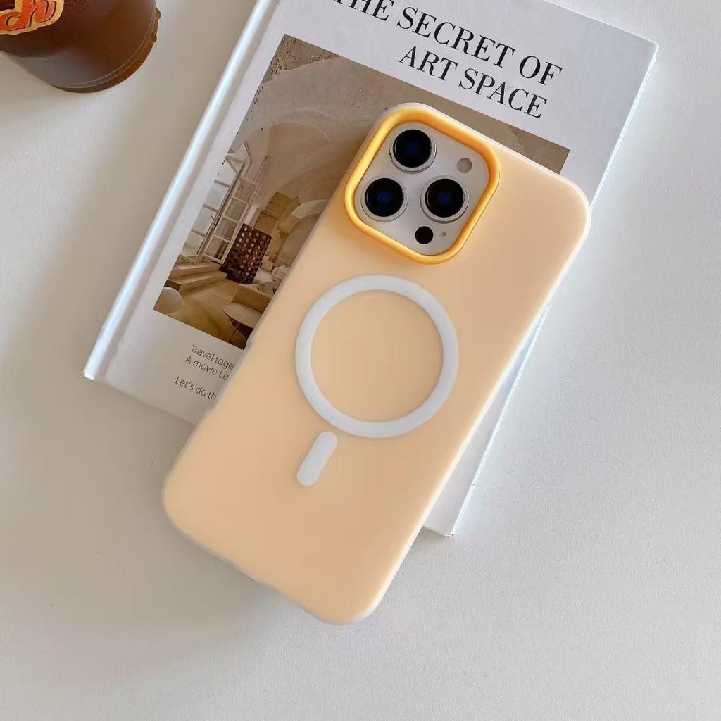 Luxuriöse Candy-Farbe 2 IN 1 Magsafe Hülle für iPhone 16e 16 15 14 Plus 13 11 12 Pro Max Magnetische Kabellose Ladung Matte Weiche Hülle