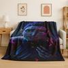 Kpop Demon Hunter Rumi Mira Zoey Cartoon Group Flannel Blanket Soft Warm Throw Blanket for Bedroom Living Room Bed Travel Gift