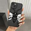 Custodia per Telefono Nera Stile Gotico con Labbra per iPhone 15 14 13 12 11 Pro Max XS X XR 7 8 Plus SE 2020 Mini Cover Morbida in Silicone Antiurto
