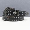 Rivet Belt Decorative Cross Niche Retro Versatile Wide Belt Punk Hot Girl Pin Buckle Western Denim