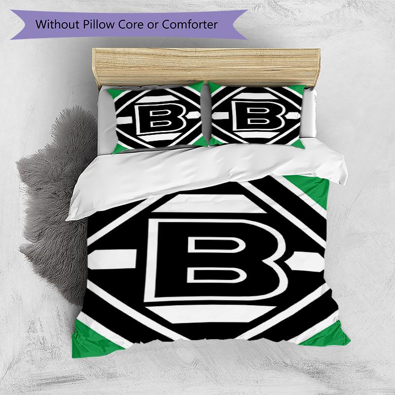 3pcs Duvet Cover Set (1*Duvet Cover + 2*Pillowcase, Without Core), Borussia Monchengladbach Print Bedding Set, Bedroom Decor, All‑Season, Birthday Gif