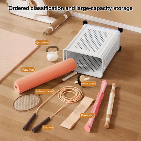 Rolling Yoga Mat Storage Basket Home Gym Storage Rack with Wheels Breathable Mesh Basket Organizer for Yoga Mats Rackets Blankets