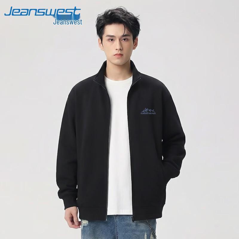 

Jeanswest Men s Heavy Cotton Stand-Collar Zipper Jacket XL