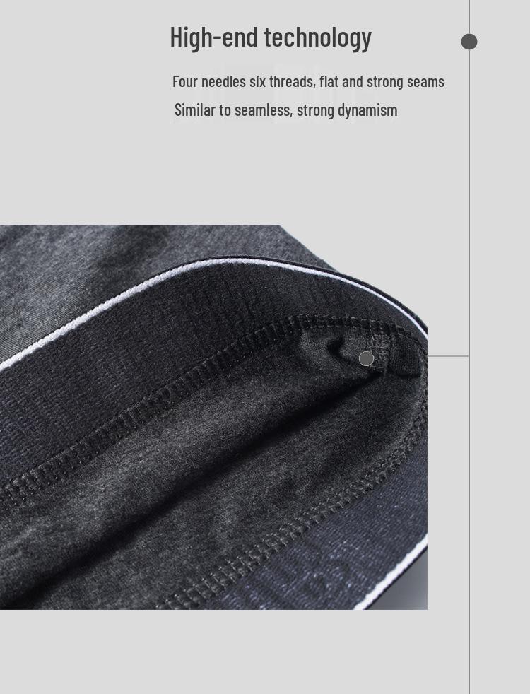 Men's European & American Pure Cotton U-Convex Mid-Waist Boxer Briefs - Comfortable, Loose, Breathable, Plus Size Square Leg Underwear