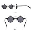 Popular Vintage Steampunk Flip Up Sunglasses Retro Small Round Frame Double-layer Lens UV400 Punk Eyewear