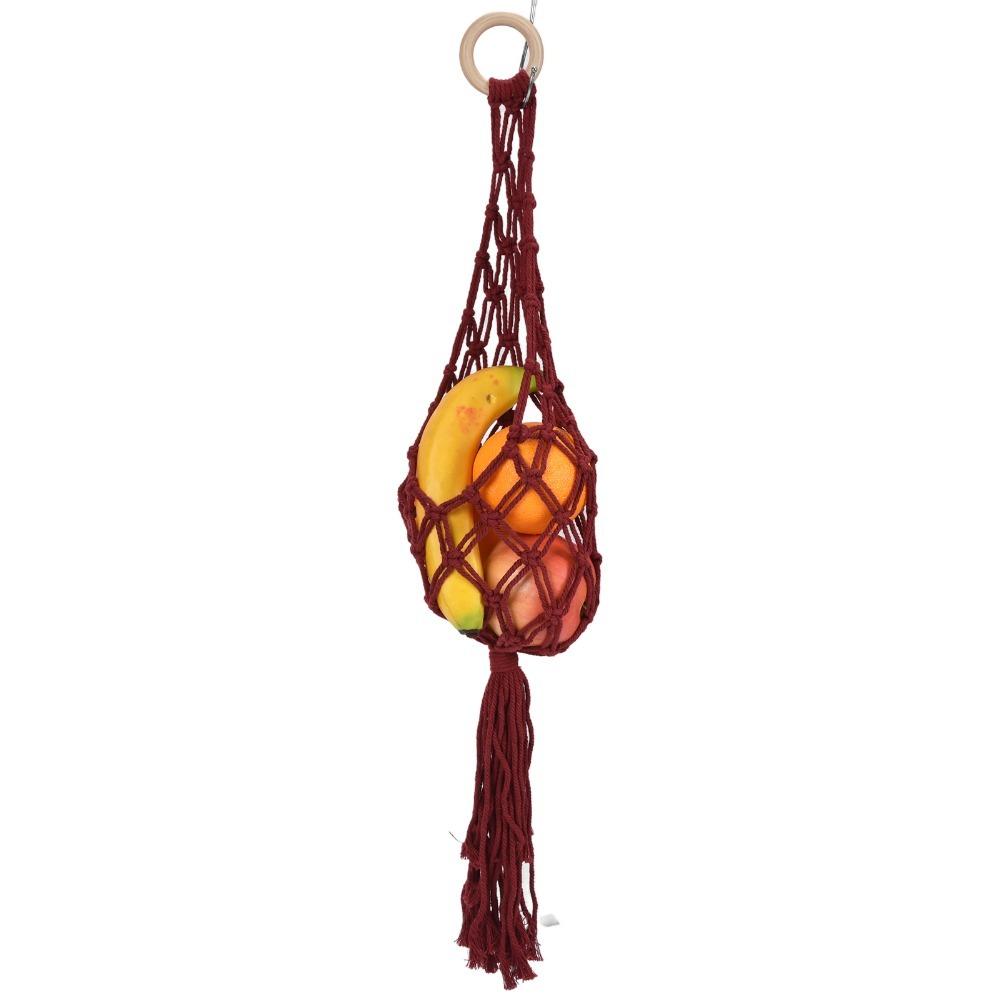 

Hand Woven Net Bag Cotton Rope Fruit Storage Net Bag Vegetable Storage Basket Kitchen