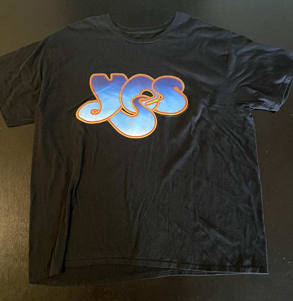 Yes Band Logo 100% Cotton T-shirt Mens Tees Top, Size: 3XL XXXL - Classic Prog Rock Steve Howe Roger Dean
