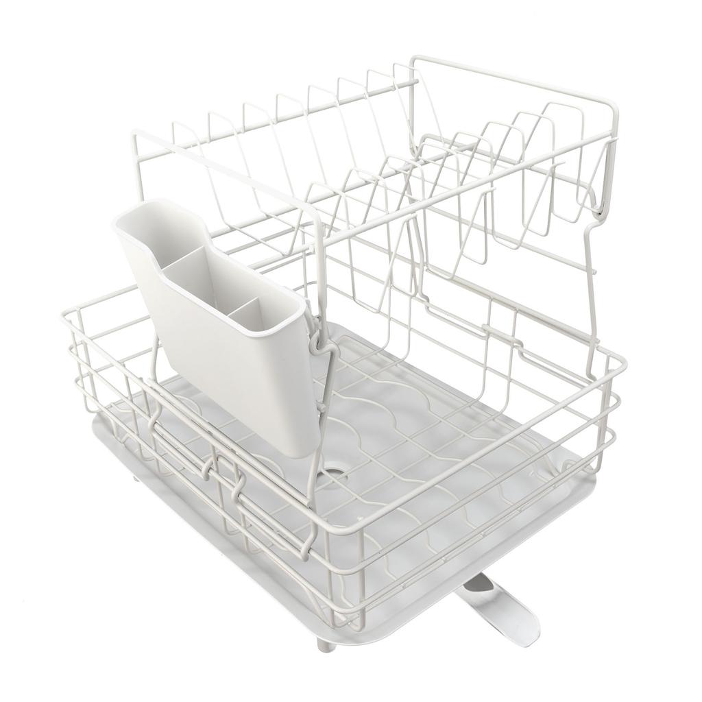 Escorredor de Louça Dupla Camada Escorredor de Pratos Bancada Porta Talheres Porta Hashis para Cozinha