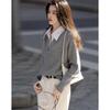 DeMana Women's Spliced Lapel Knit Sweater