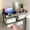 MDNG No-Drill Bathroom Storage Shelf with Tissue Holder