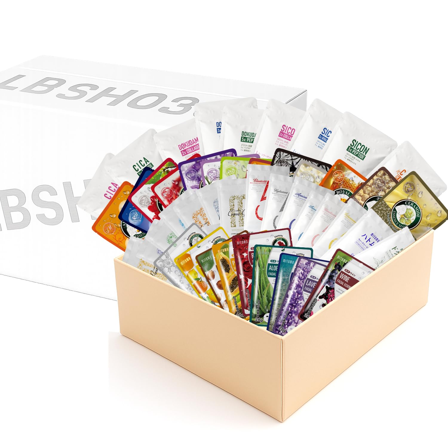 

MITOMO SKINCARE Новая сенсация Счастливый мешок 30 увлажняющих масок для лица, выбранных случайным образом из всех продуктов - Большой объем [LBSH0030-A]