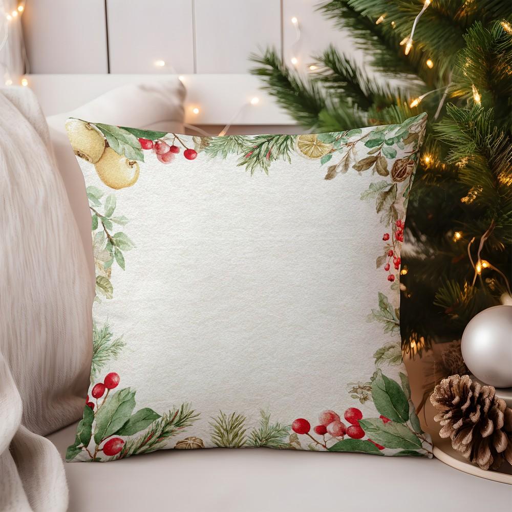 Home Decor Deer with Flowers and Butterflies Pillow Cover Pattern Cushion Cover Suitable for Sofa Bedroom Car Pillow Cover