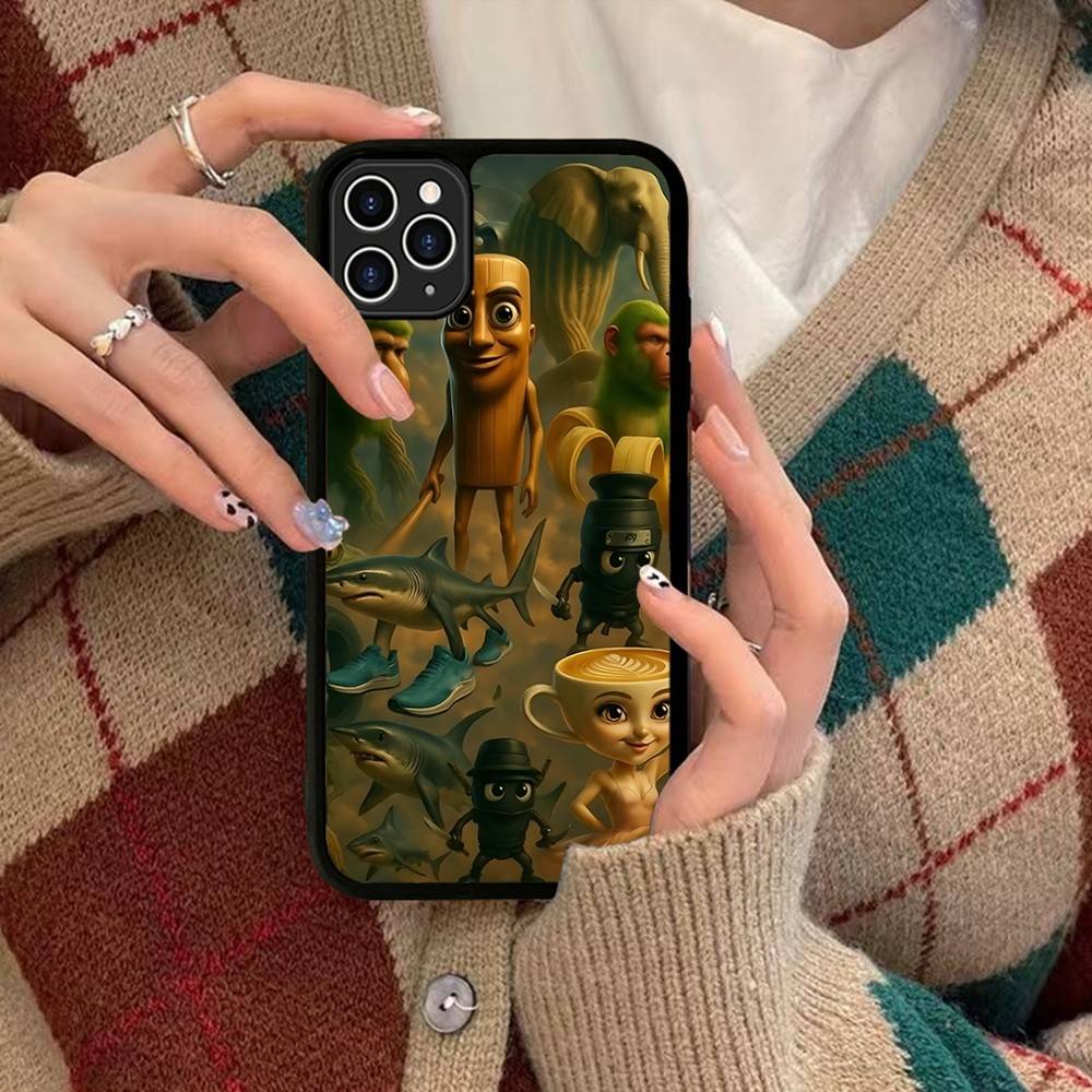 I-ITALIANS B-Brainrot Creative Animal Phone Case For IPhone 17 16 Pro Max Air 13 12 Mini 14 15 Plus 11 PC+TPU Back Cover