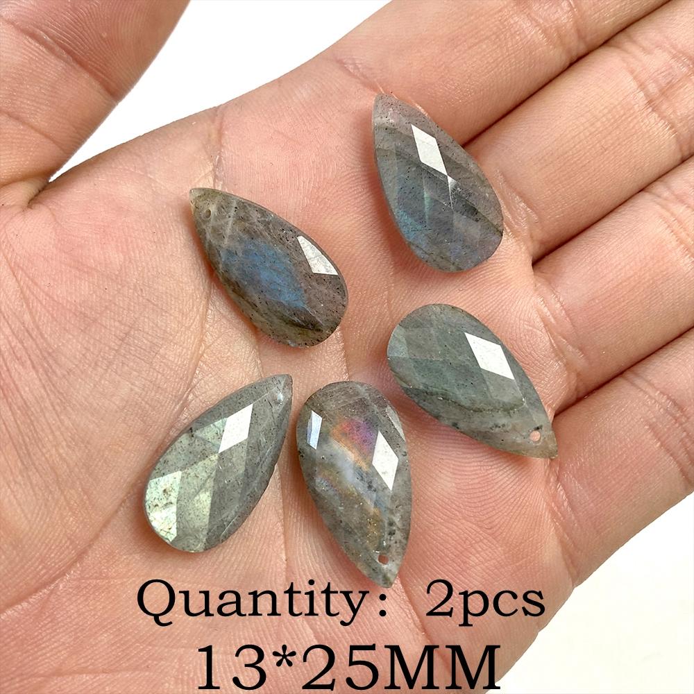 Natural Flash Labradorite Stone Charm Pendant Healing Semi-precious Stone Connector for Jewelry Making Necklace Accessories Gift