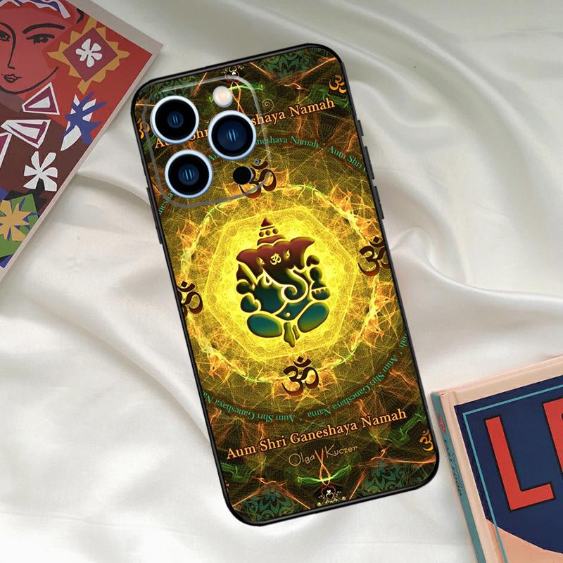 Lord Ganesha Phone Case For iPhone 15 14 12 11 13 16 17 Pro Max 15 16 Plus 13 Mini 16e 17 Air Funda Cover