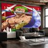 One Piece Roronoa Zoro Wall Tapestry Aesthetic Wall Hanging Printed Fabric Blanket Decorative Tapestries For Bedroom Living Room Home Decor
