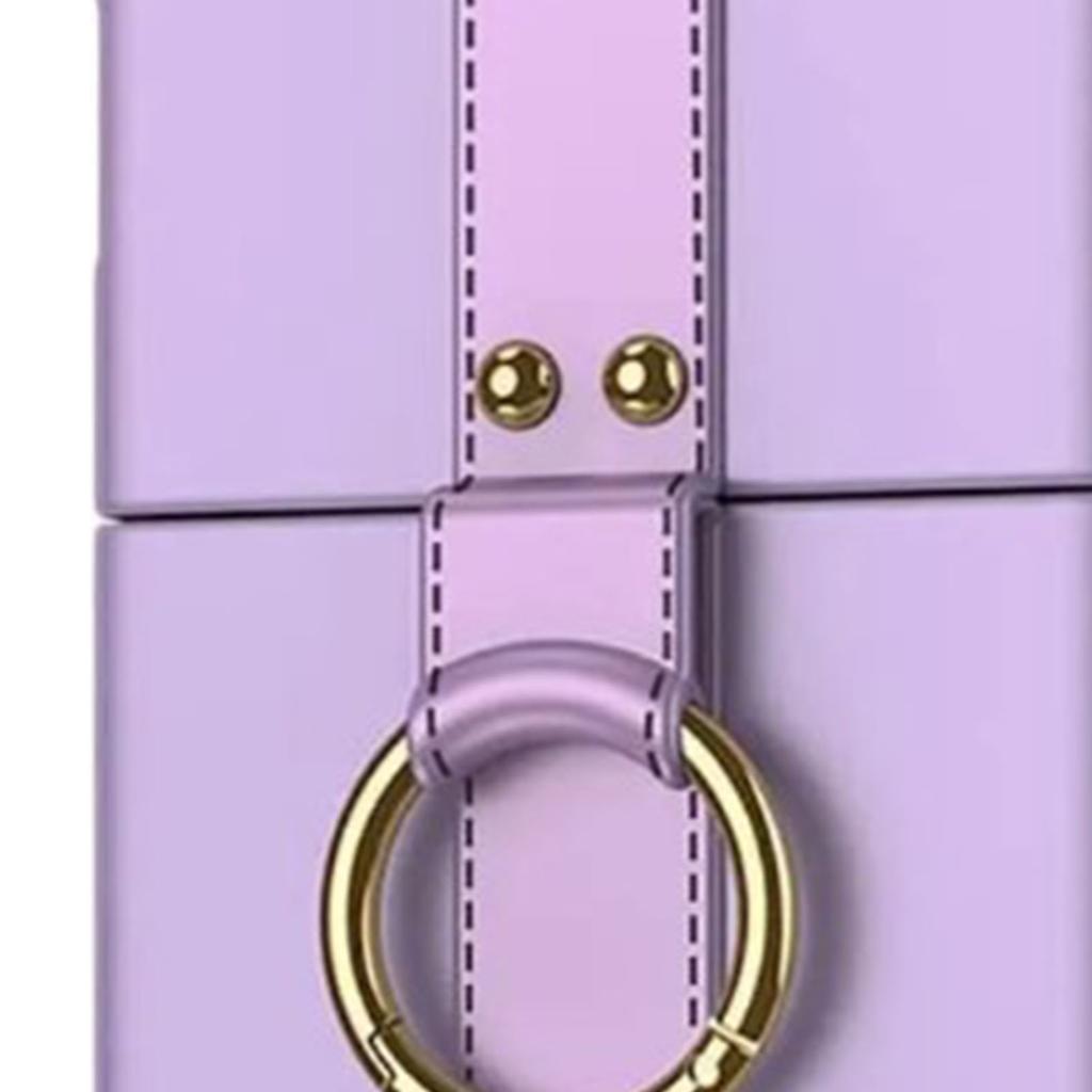 Phone Case for Samsung Galaxy Z Flip 3 Built in Screen Protector Phone Back Cover with Kickstand Ring Holder Purple