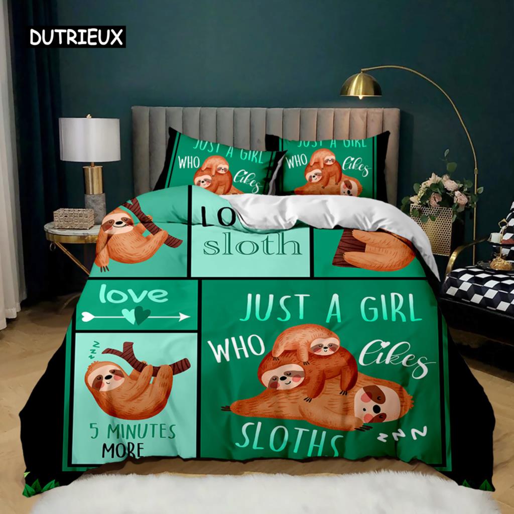 Cartoon Duvet Cover Set Howling Wolf In The Moonlit Night Bedding Set Polyester Just A Girl Who Loves Wolves Pattern Quilt Cover