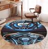 Manchester City FC Pattern Round Rug, Indoor/Outdoor Mat, for Picnic, Gameroom, Bedroom, Office, Living Room, Home Decor Carpet, Birthday Gift