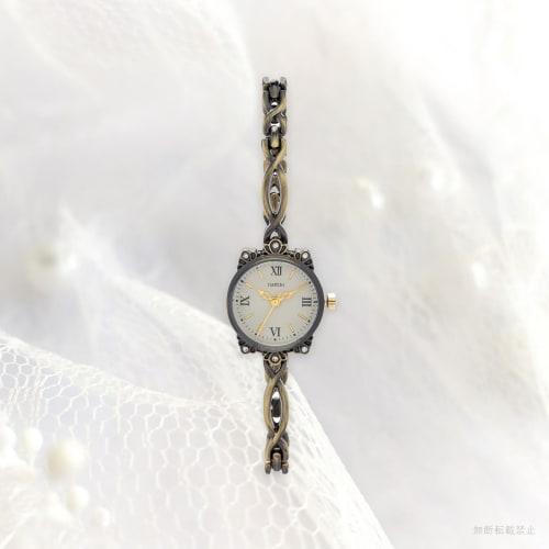 Fieldwork Women's Analog Watch with Antique Metal Band and Accessory Buckle, Amel Antique Gold, JN032-5