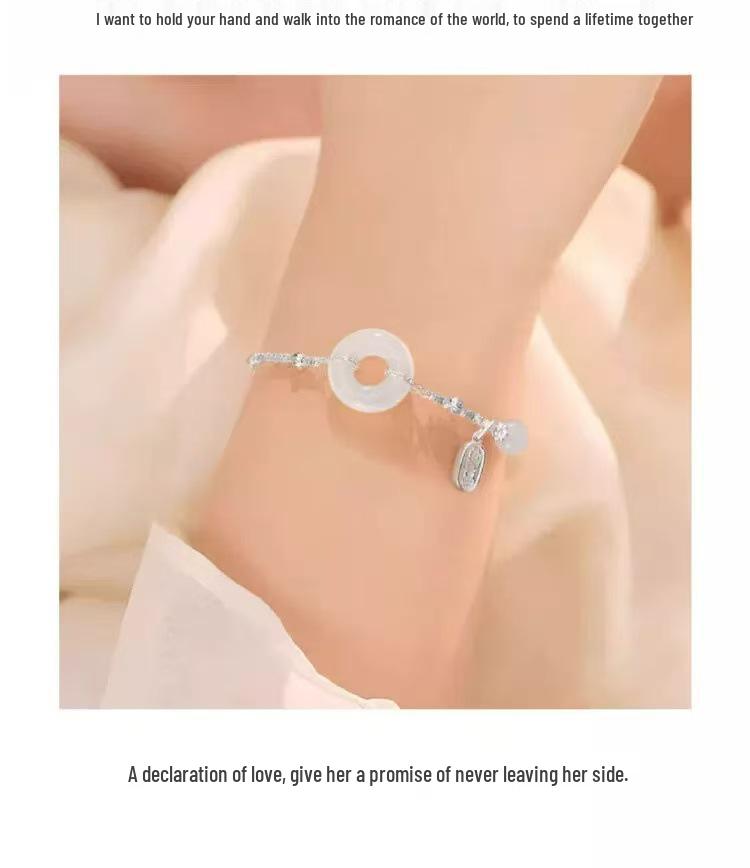 Women's Exquisite Nickel Silver and Real Gold Peace Buckle Bracelet - Fortune Talisman Design