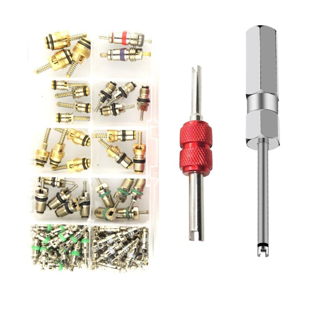Assortment Kit A/C Core Valves 102Pcs/box Valve Core Assortment Set Core Valves Kit Automotive Use