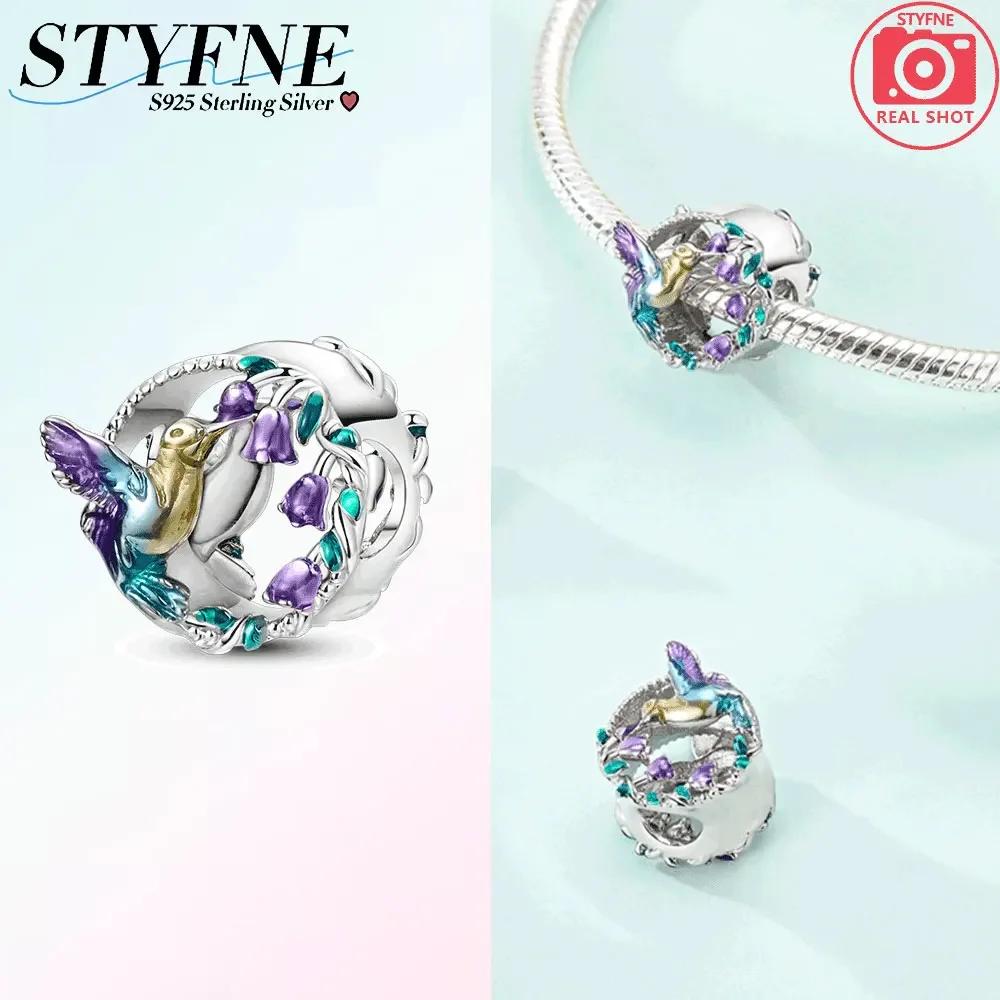 

Original Copper Black Butterfly Spider Purple Zircon Bee Flower Animal Bead Fit Bracelet Women Gift Diy Accessory Jewelry