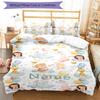 3pcs Custom Name Animals Bedding Set Duvet Cover Closure Includes 1 Duvet Cover & 2 Pillowcases, Soft and Comfortable for All Seasons.