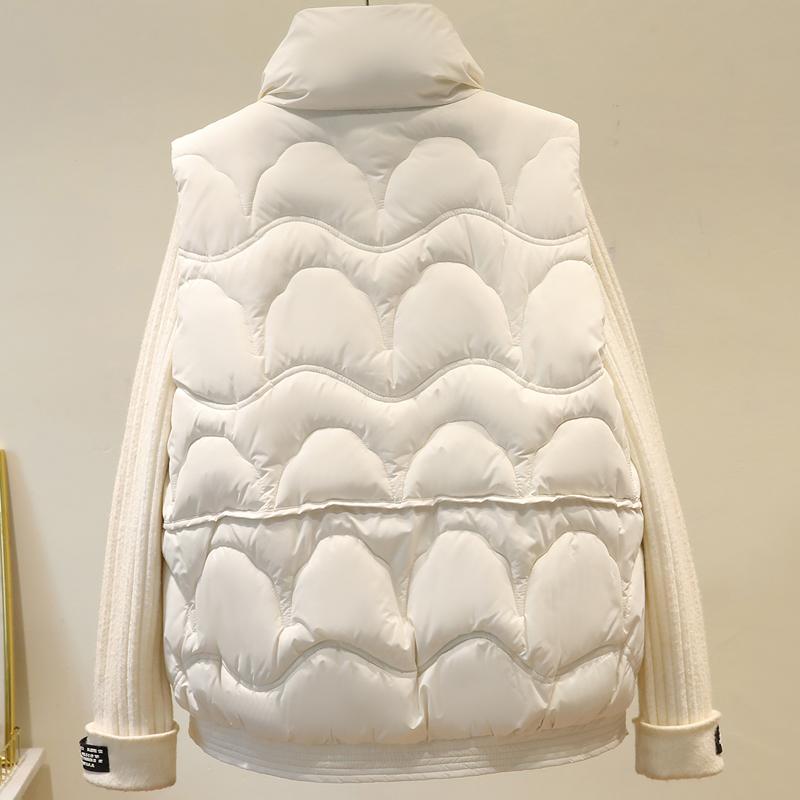 Fashion Winter Women's Warm Vest Outerwears Elegant Thick Sleeveless Parka Woman Short Coats