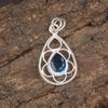 London Blue Topaz Pendant, 925 Solid Sterling Silver Gemstone Jewelry, Handmade Pendant, For Thanksgiving